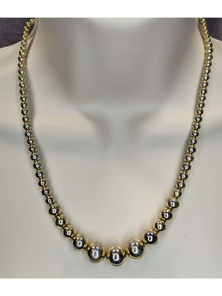 Vintage Glam GoldTone Graduated Bead Necklace With Lobster Clasp